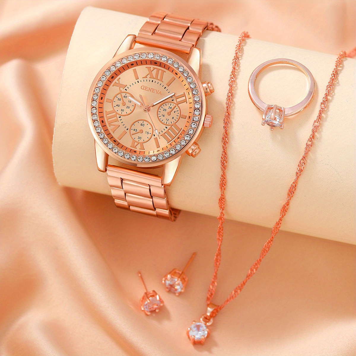 Luxury Watch Gift For Her - Damski zegarek luksusowy z cyrkoniami, kwarcowy