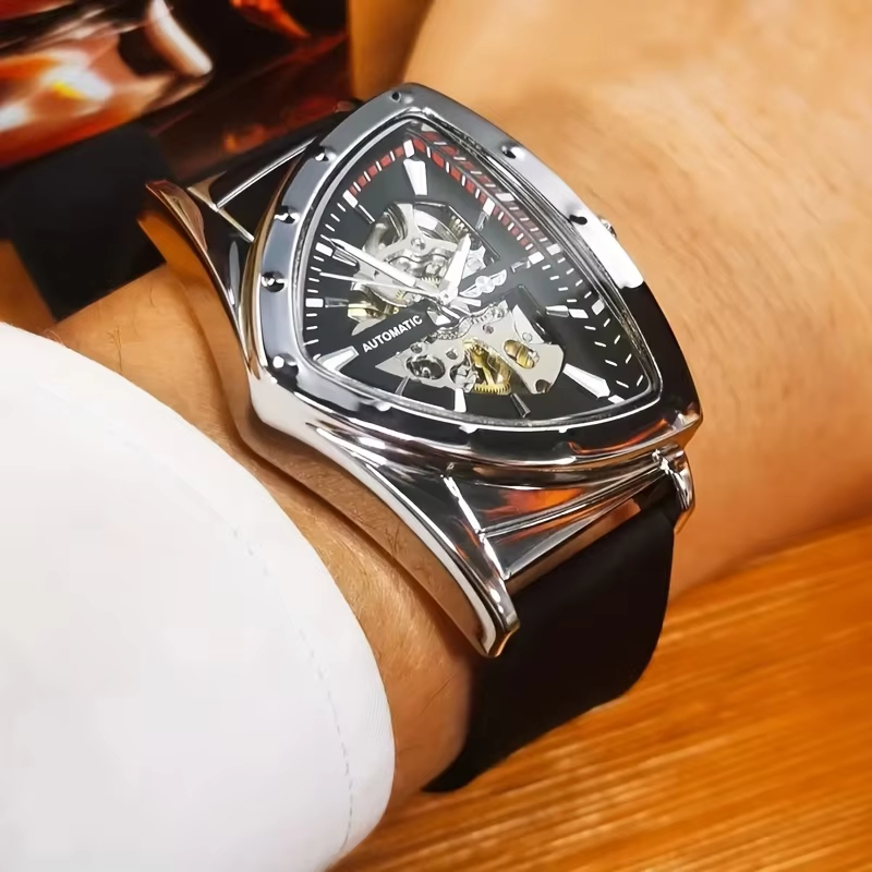 Luxury Watch With Rubber Strap - WINNER Męski Luksusowy Zegarek Mechaniczny Wojskowy