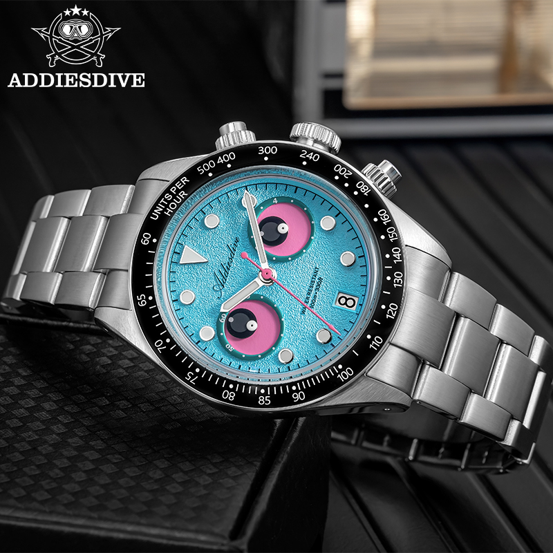 Luxury Watch Second Hand - ADDIESDIVE Luksusowy Zegarek Męski ze Stali