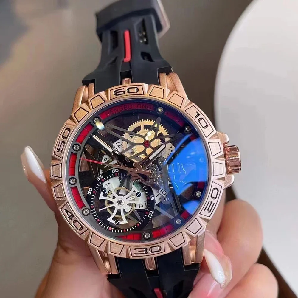 Luxury Watch With Rubber Strap - Zegarki kwarcowe 3D Męskie Luksusowe Kreatywne