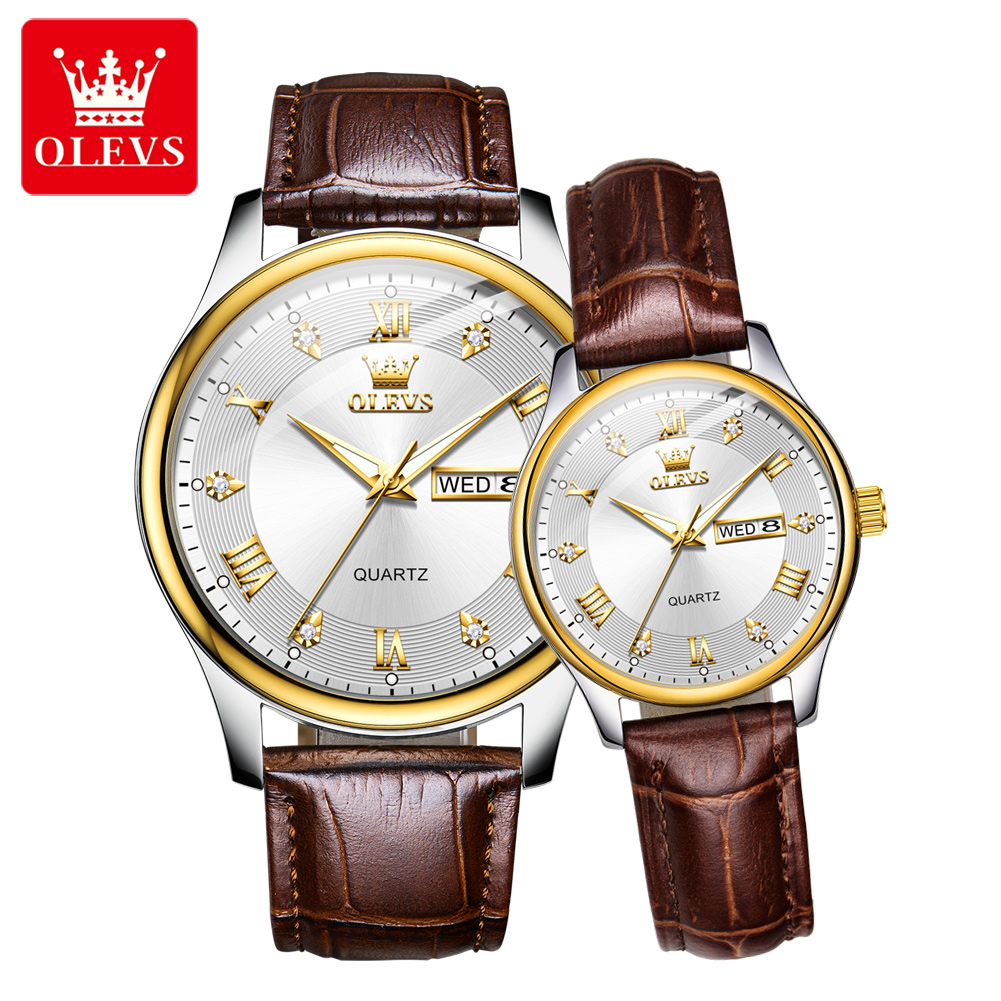 Luxury Watch Gift For Her - Zegarek dla par OLEVS, luksusowa marka,