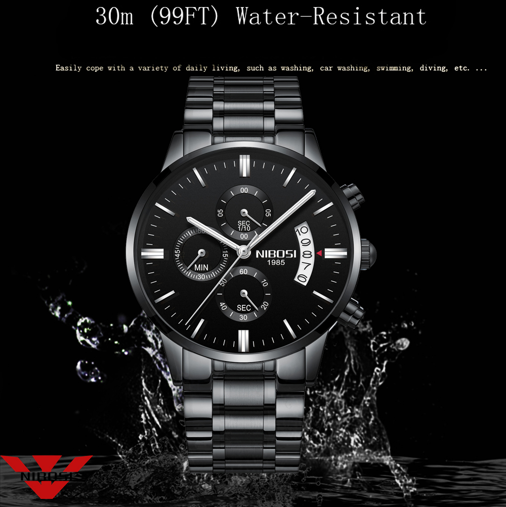 NIBOSI czarny zegarek kwarcowy – Luxury Watch Magazine recenzja i cena