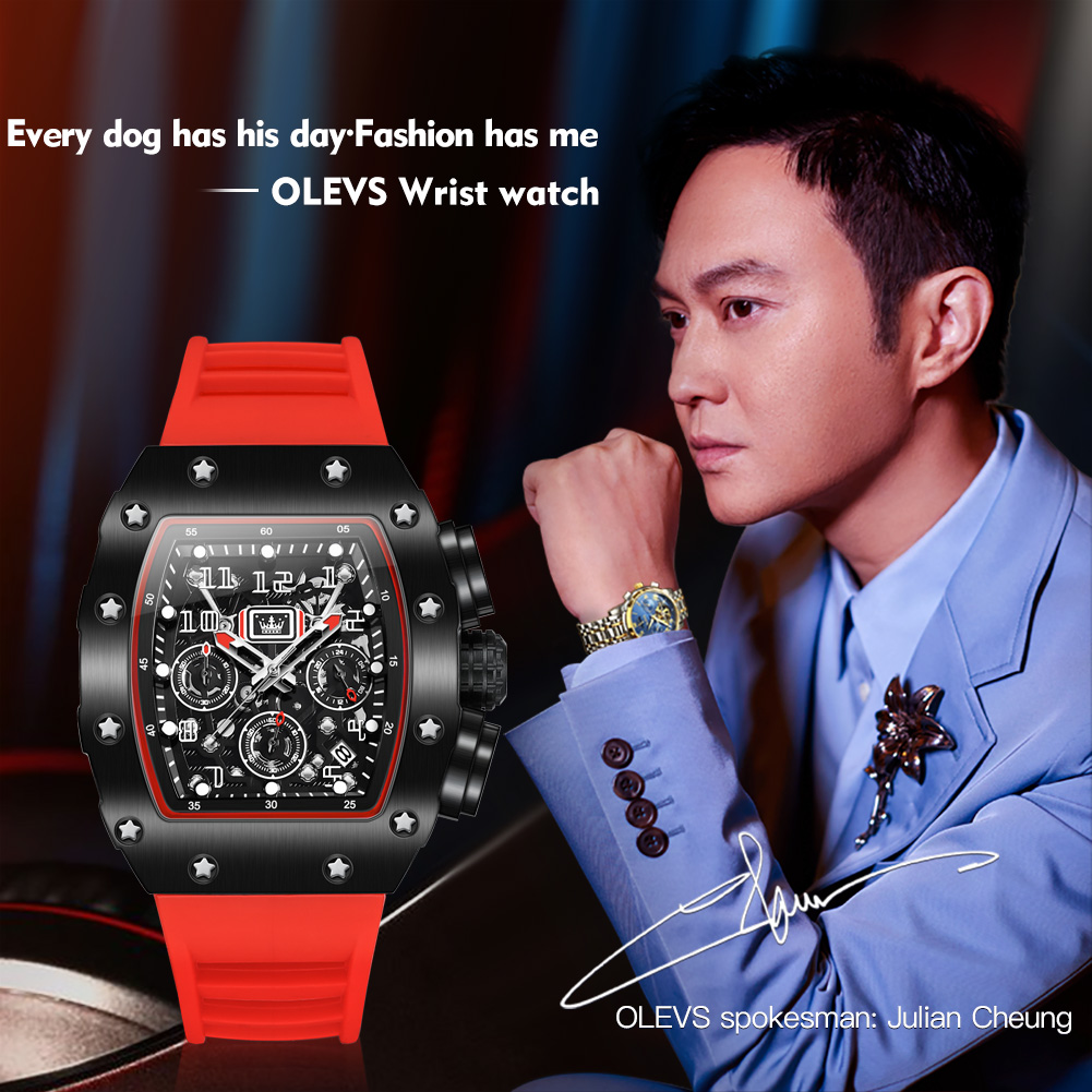 Zegarek kwarcowy OLEVS 3608 Ch – Luxury Watch With Rubber Strap recenzja i cena
