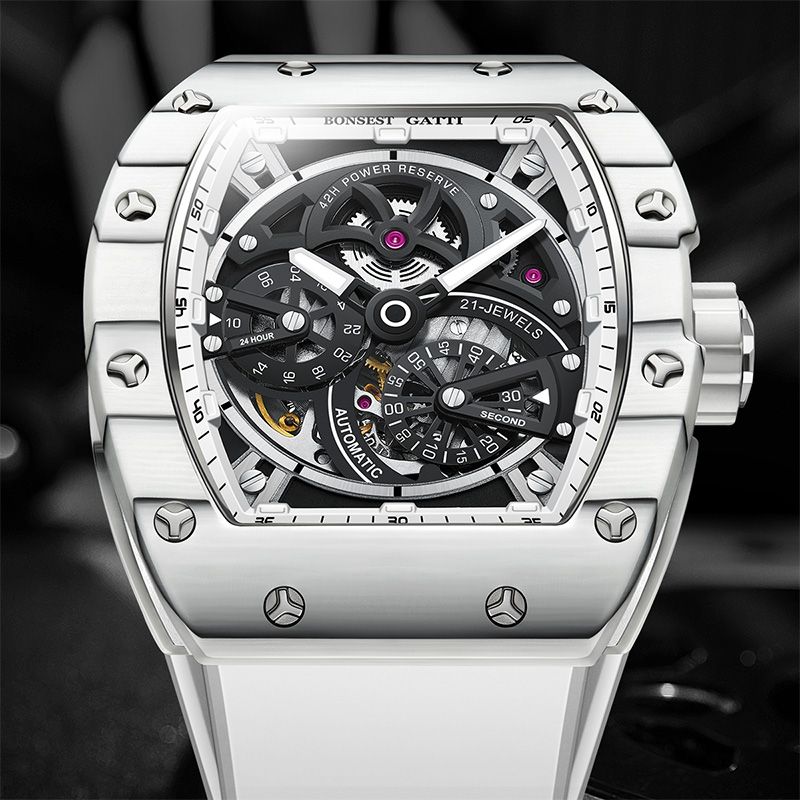 Zegarek męski mechaniczny BONE – Luxury Watch With Rubber Strap recenzja i cena