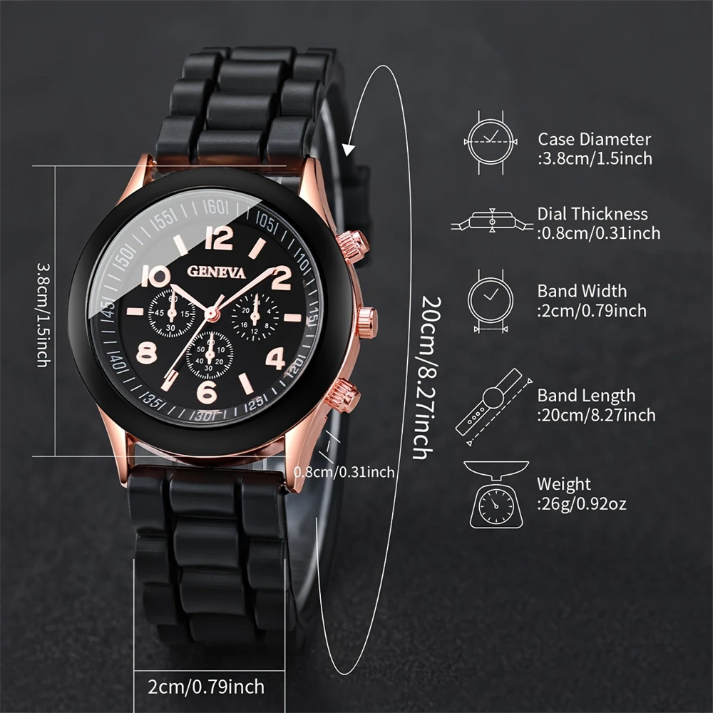 2 szt. Luksusowy zestaw zegark – Luxury Watch With Rubber Strap recenzja i cena