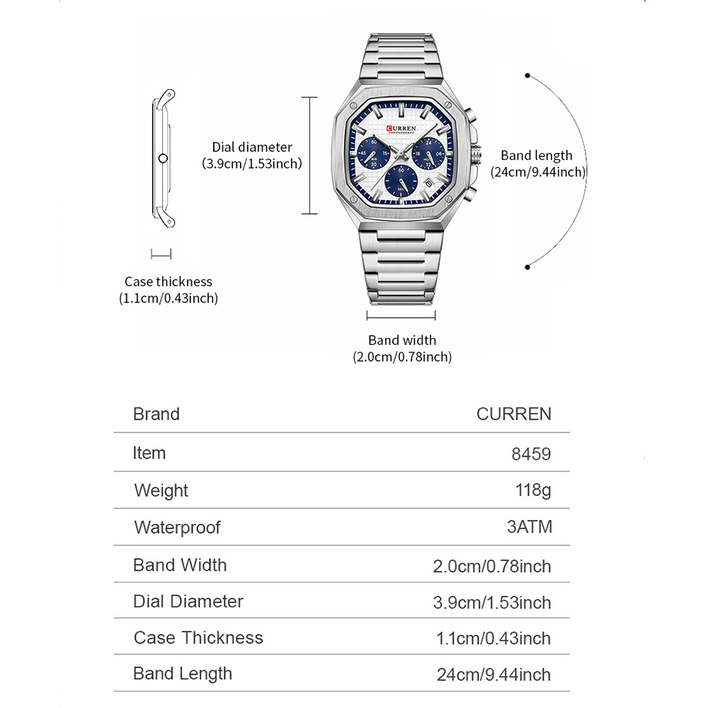 CURREN Luksusowy kwadratowy ze – Luxury Watch Design recenzja i cena